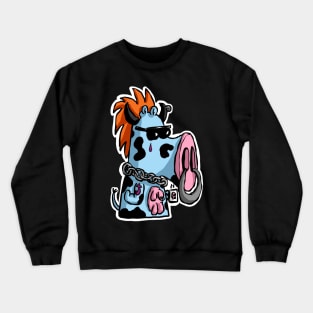 Funny Music Punk Rock Cow Crewneck Sweatshirt